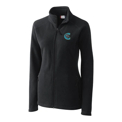 Women's Cutter & Buck Charcoal Charlotte Knights Clique Summit Performance Fleece Raglan Full-Zip Jacket