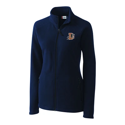 Women's Cutter & Buck Navy Durham Bulls Clique Summit Performance Fleece Raglan Full-Zip Jacket