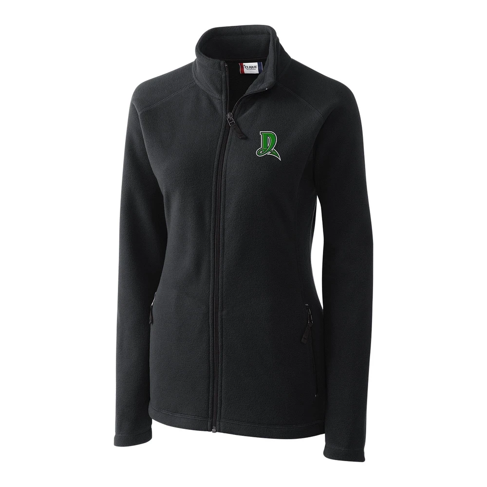 Women's Cutter & Buck Charcoal Dayton Dragons Clique Summit Performance Fleece Raglan Full-Zip Jacket