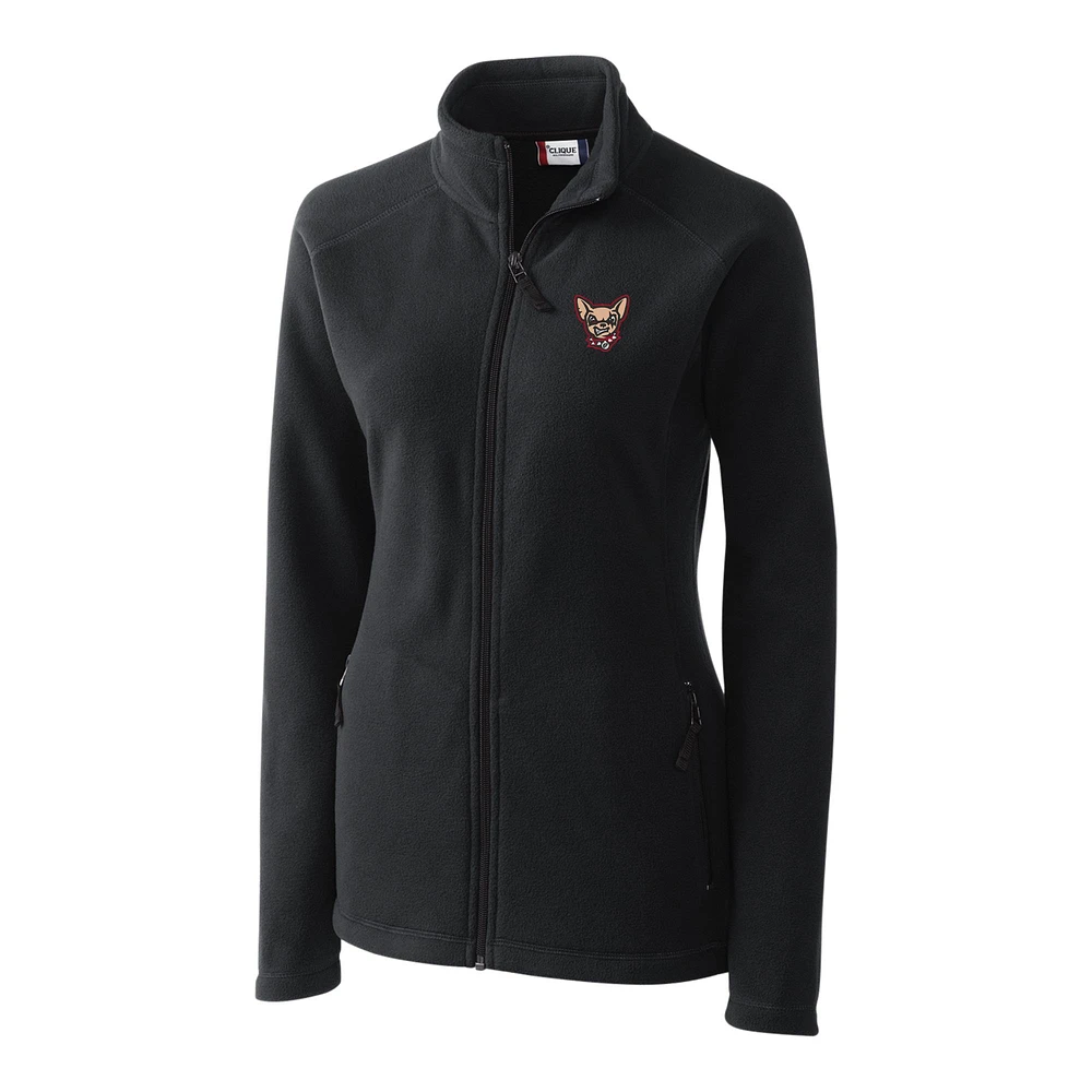 Women's Cutter & Buck Charcoal El Paso Chihuahuas Clique Summit Performance Fleece Raglan Full-Zip Jacket