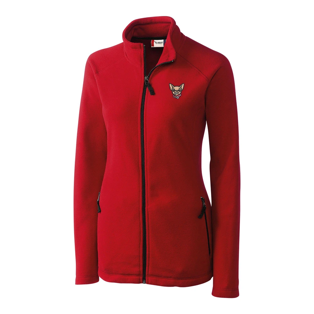 Women's Cutter & Buck Red El Paso Chihuahuas Clique Summit Performance Fleece Raglan Full-Zip Jacket