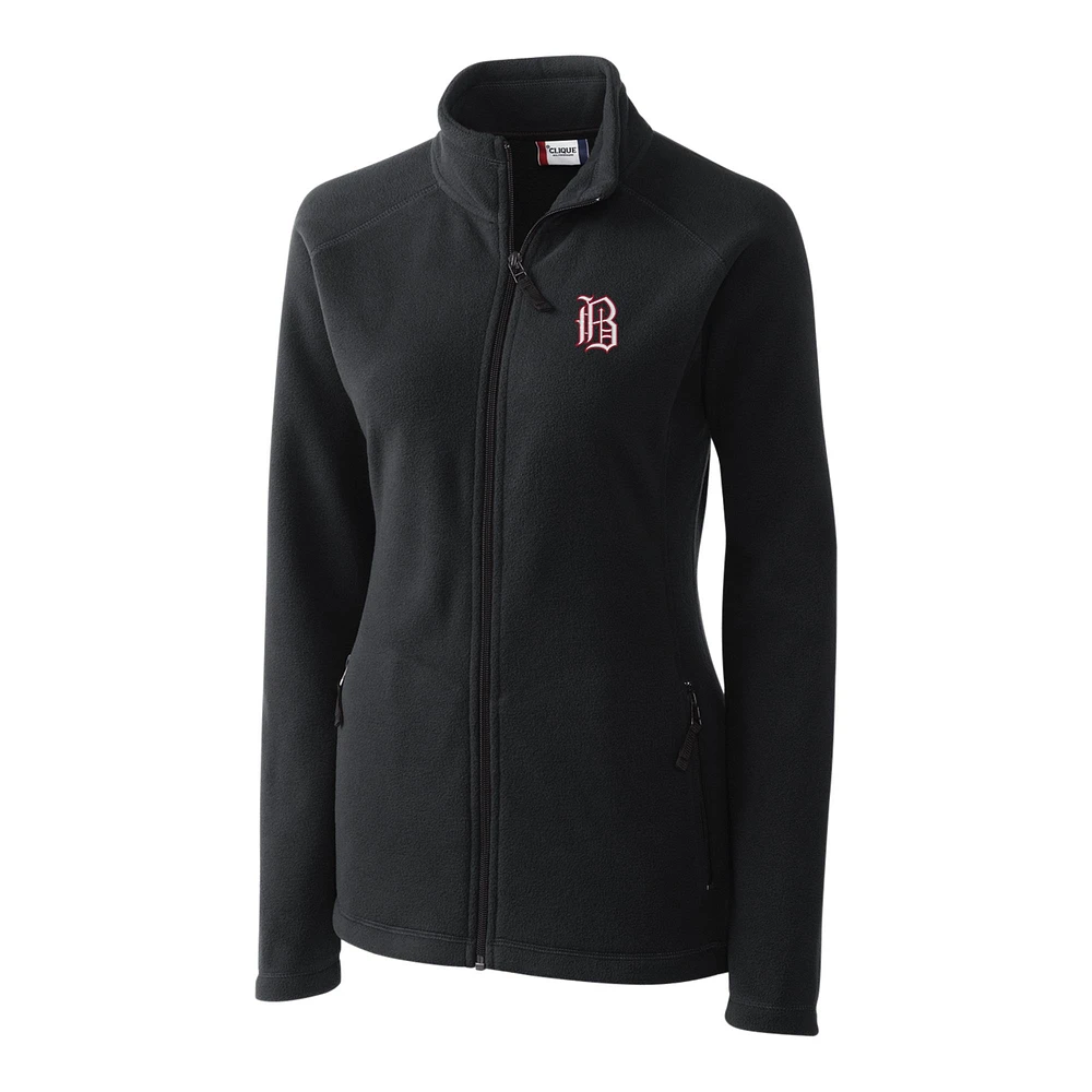 Women's Cutter & Buck Charcoal Birmingham Barons Clique Summit Performance Fleece Raglan Full-Zip Jacket