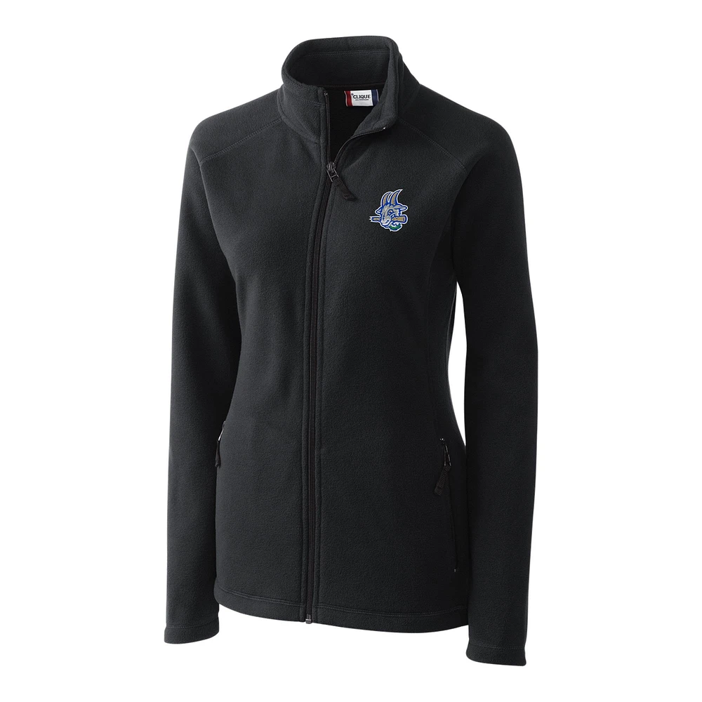 Women's Cutter & Buck Charcoal Hartford Yard Goats Clique Summit Performance Fleece Raglan Full-Zip Jacket