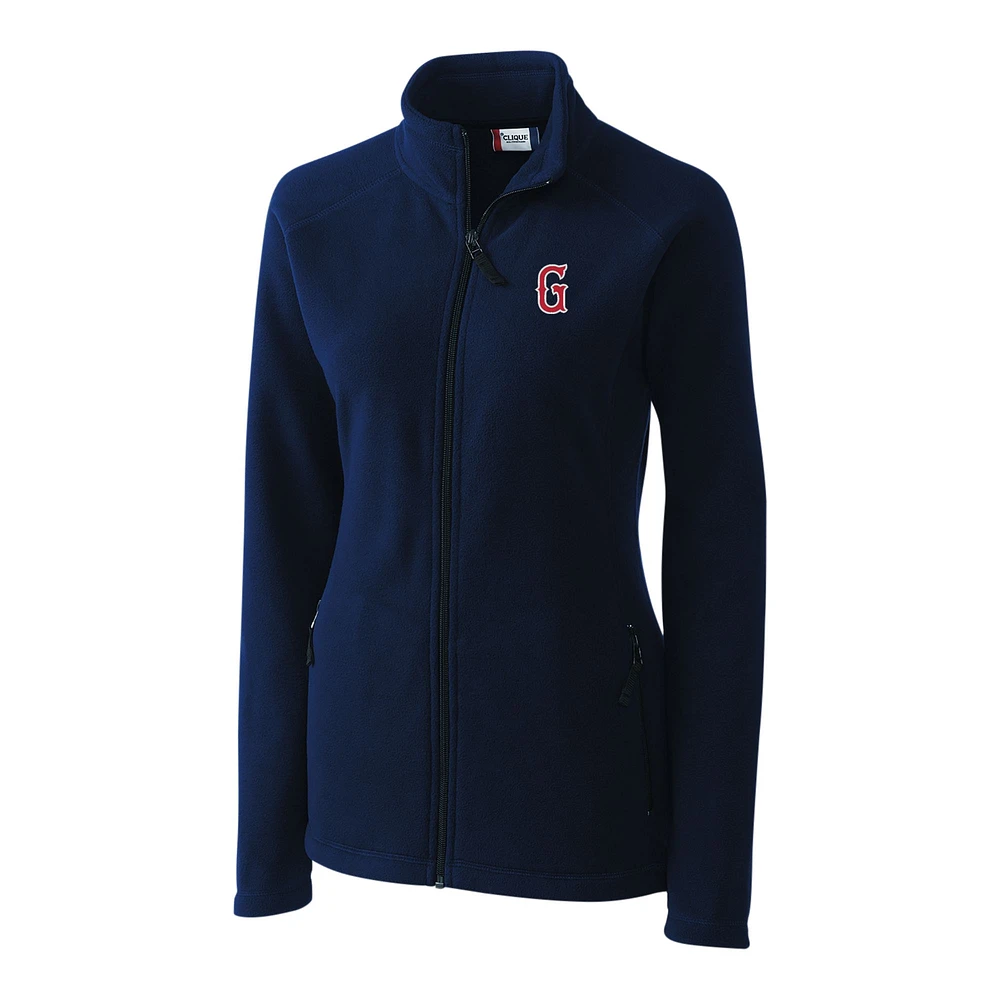 Women's Cutter & Buck Navy Greenville Drive Clique Summit Performance Fleece Raglan Full-Zip Jacket