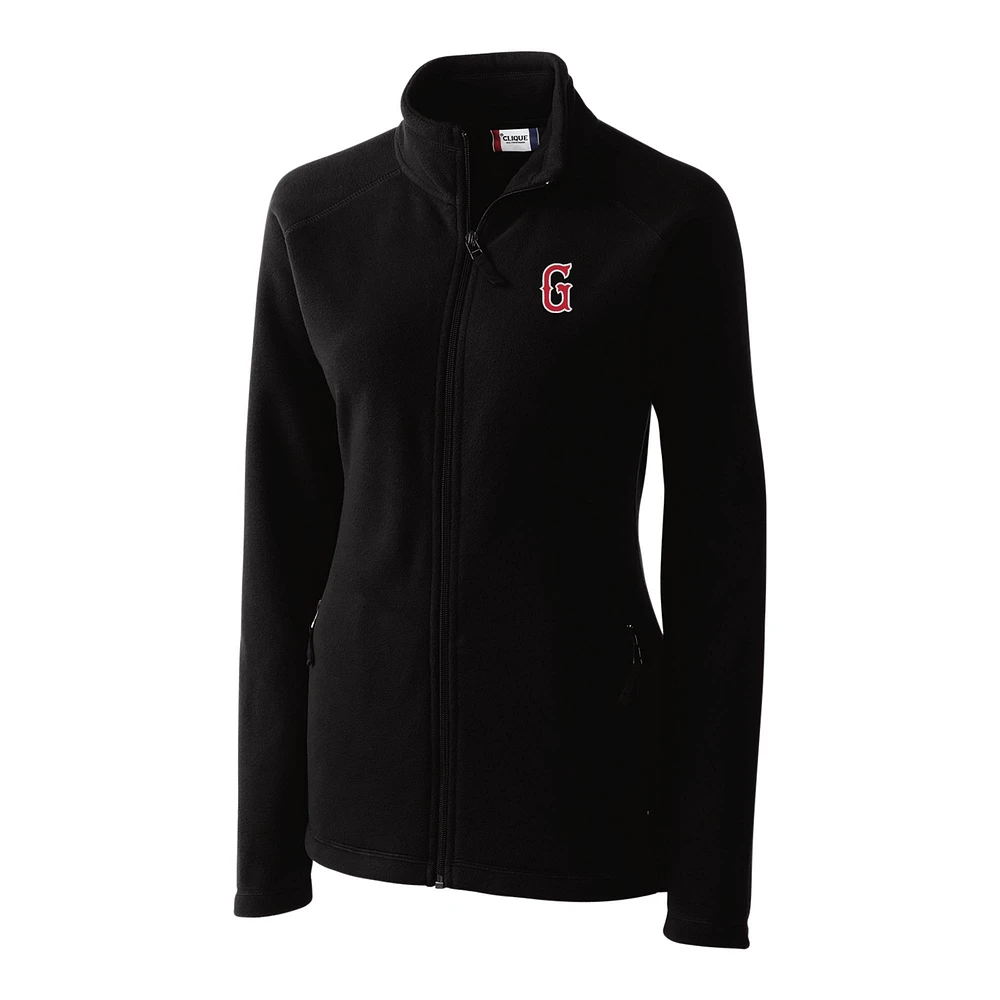 Women's Cutter & Buck Black Greenville Drive Clique Summit Performance Fleece Raglan Full-Zip Jacket