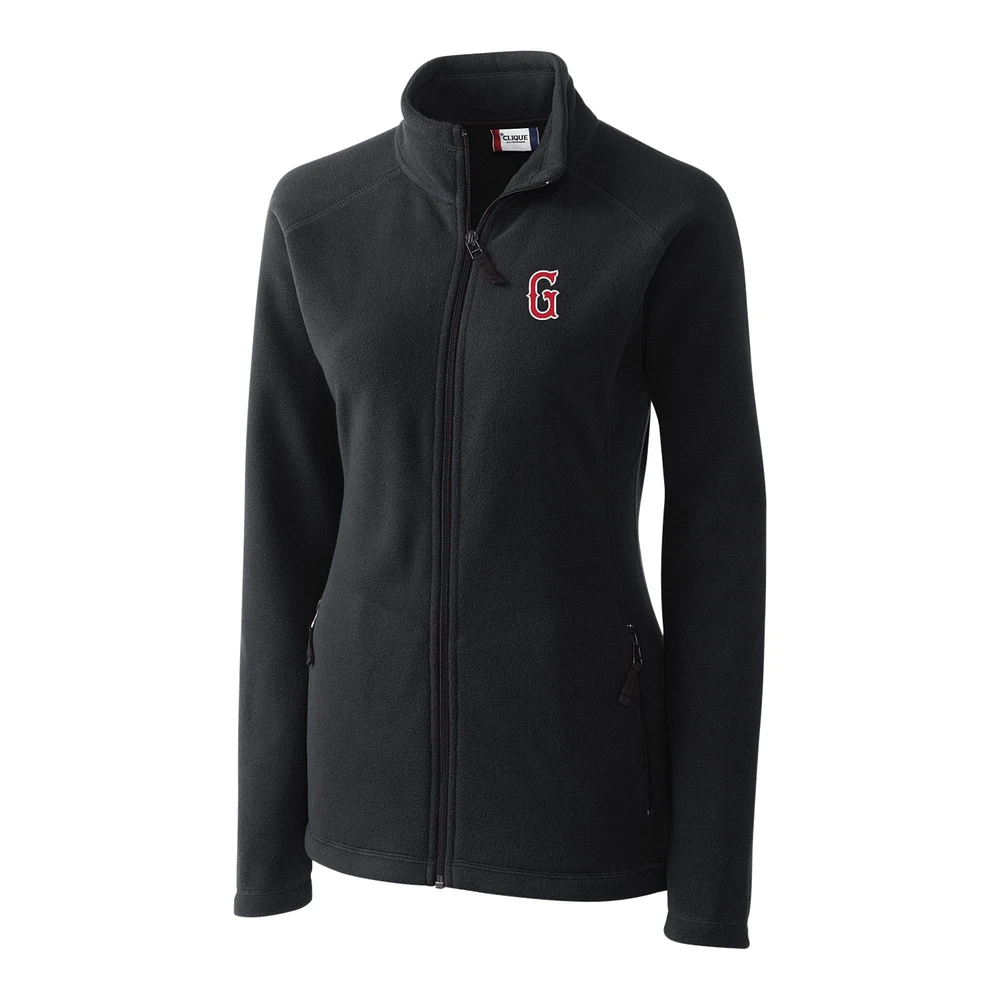 Women's Cutter & Buck Charcoal Greenville Drive Clique Summit Performance Fleece Raglan Full-Zip Jacket