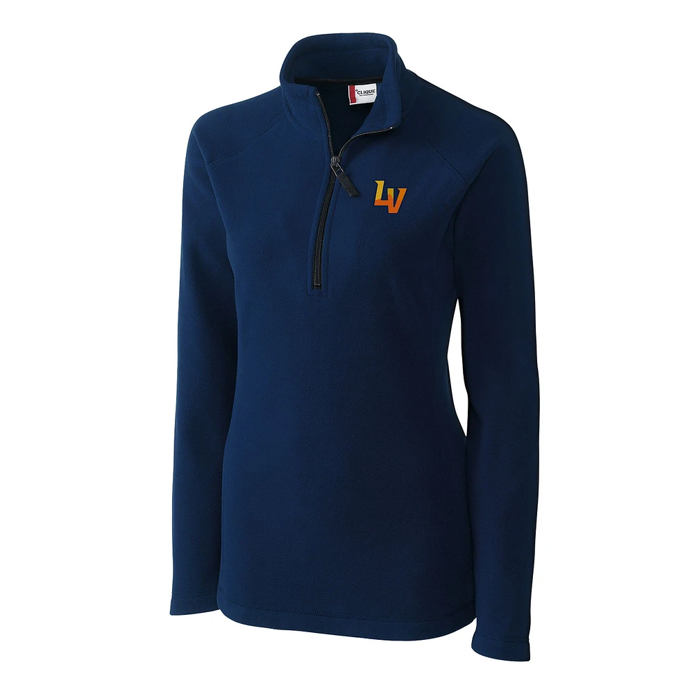 Women's Cutter & Buck Navy Las Vegas Aviators Clique Summit Performance Fleece Half-Zip Pullover Jacket