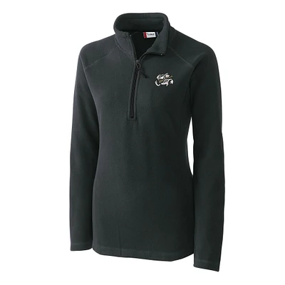 Women's Cutter & Buck Charcoal Omaha Storm Chasers Clique Summit Performance Fleece Half-Zip Pullover Jacket
