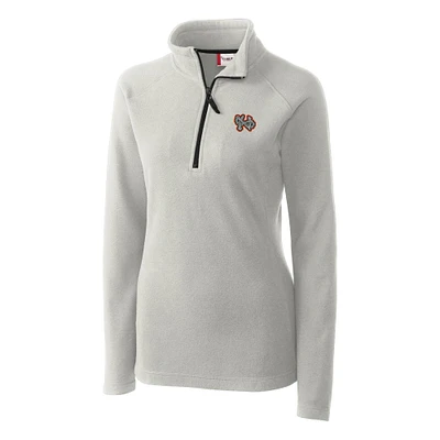Women's Cutter & Buck Silver Norfolk Tides Clique Summit Performance Fleece Half-Zip Pullover Jacket