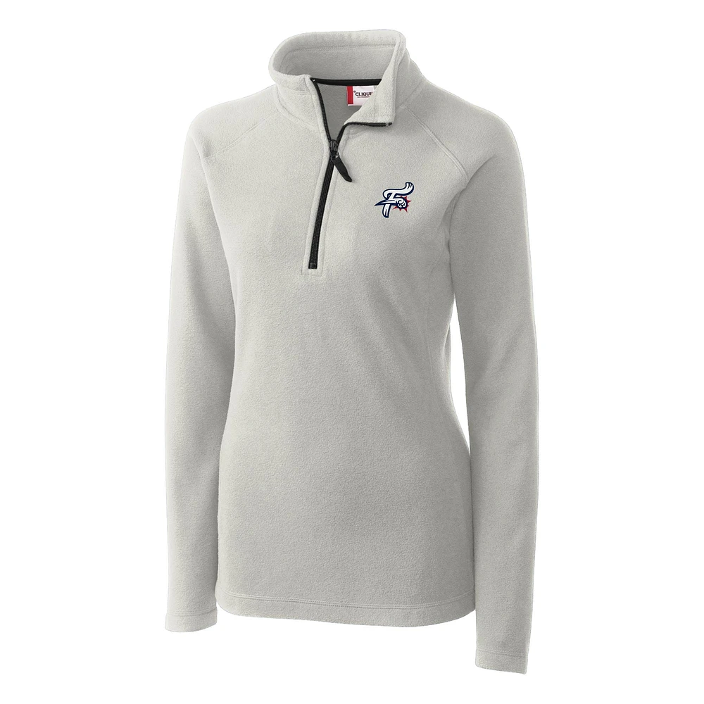 Women's Cutter & Buck Silver Reading Fightin Phils Clique Summit Performance Fleece Half-Zip Pullover Jacket