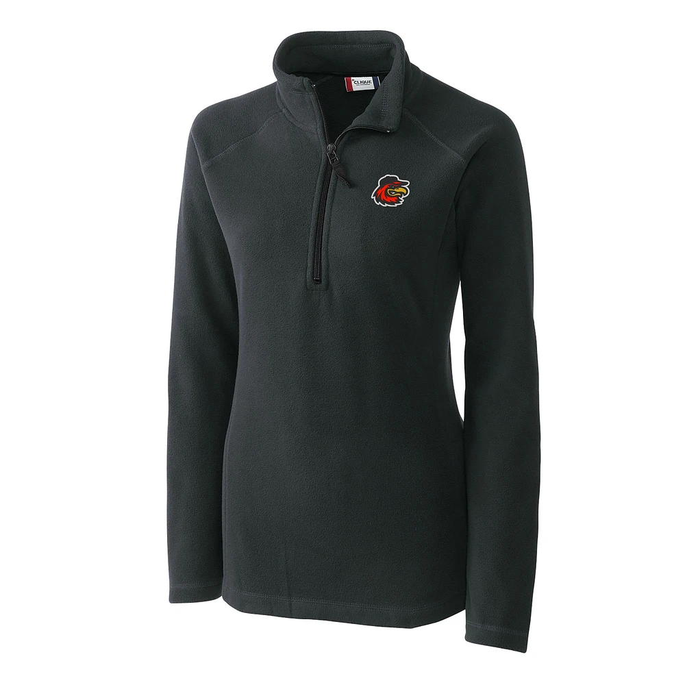 Women's Cutter & Buck Charcoal Rochester Red Wings Clique Summit Performance Fleece Half-Zip Pullover Jacket