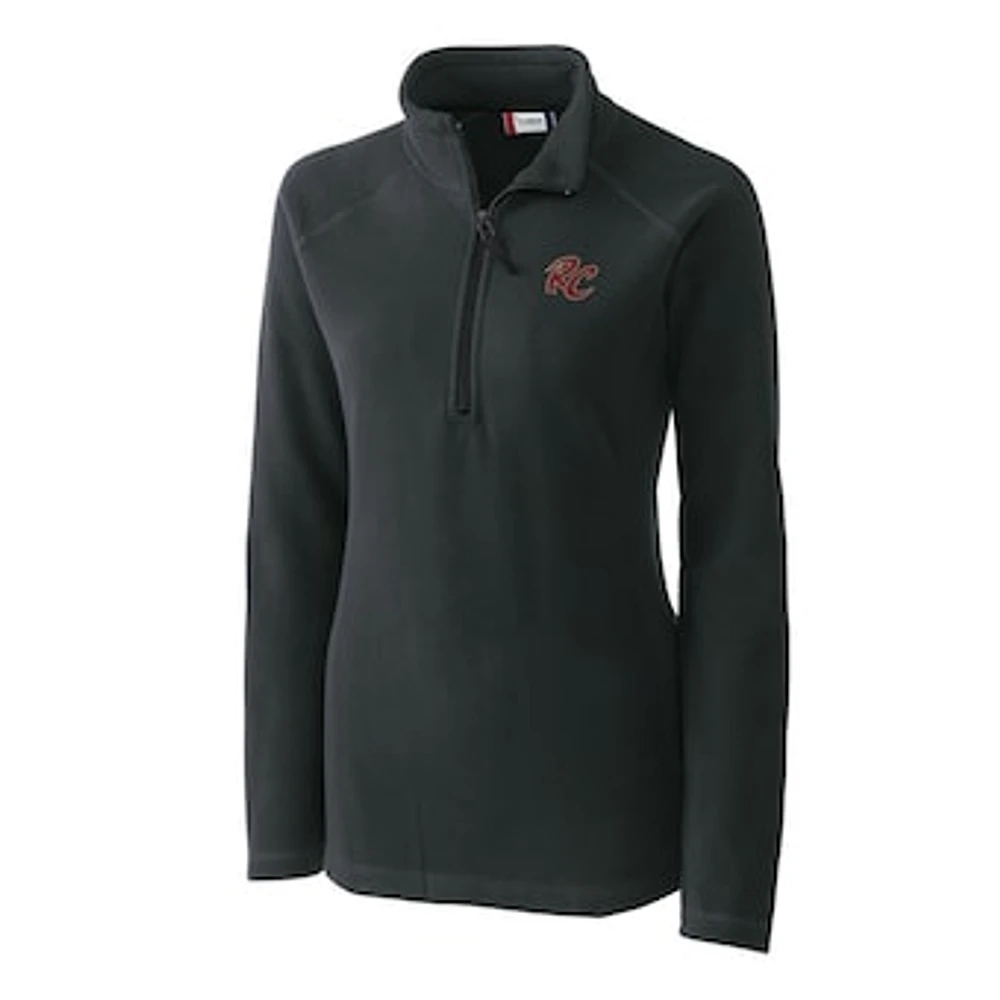 Women's Cutter & Buck Charcoal Sacramento River Cats Clique Summit Performance Fleece Half-Zip Pullover Jacket