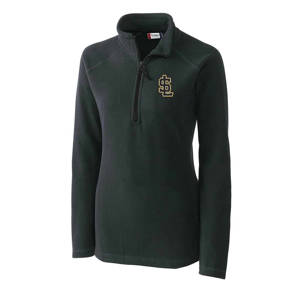 Women's Cutter & Buck Charcoal Salt Lake Bees Clique Summit Performance Fleece Half-Zip Pullover Jacket