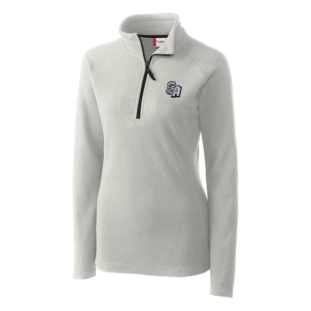 Women's Cutter & Buck Silver San Antonio Missions Clique Summit Performance Fleece Half-Zip Pullover Jacket