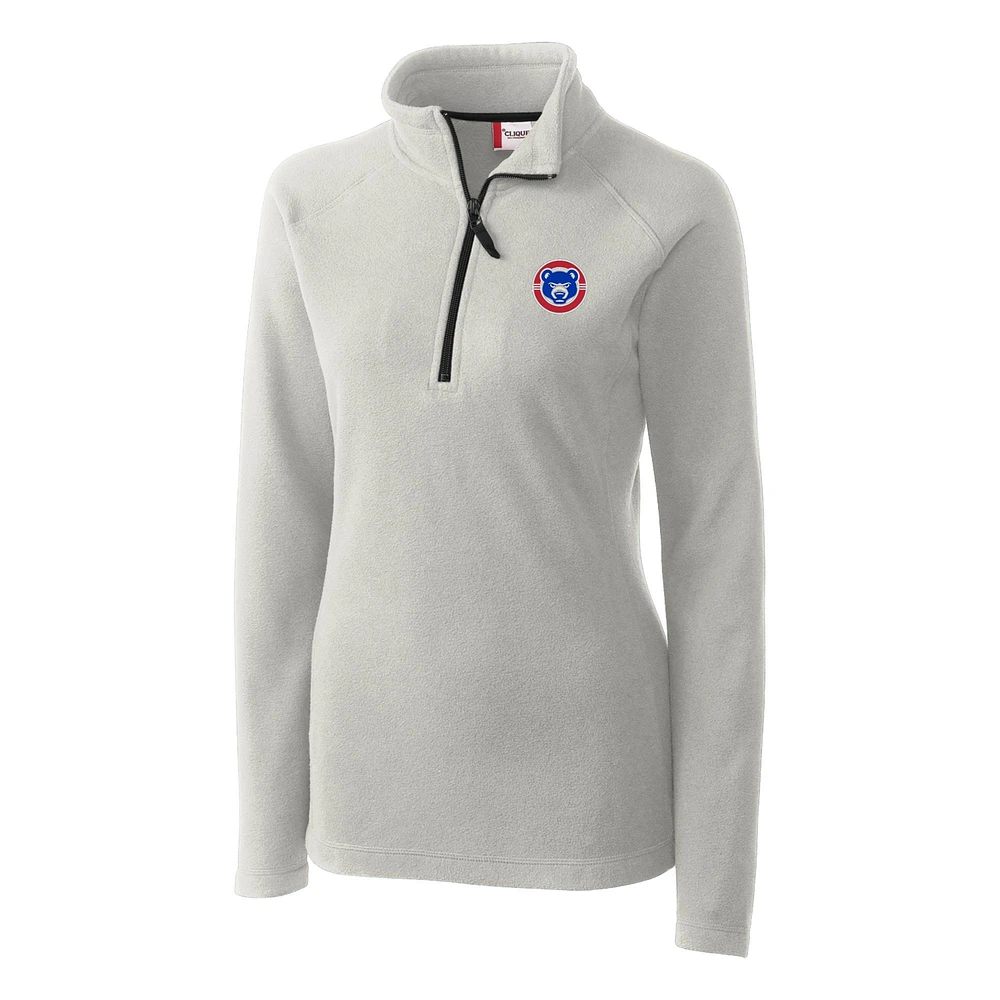 Women's Cutter & Buck Silver South Bend Cubs Clique Summit Performance Fleece Half-Zip Pullover Jacket