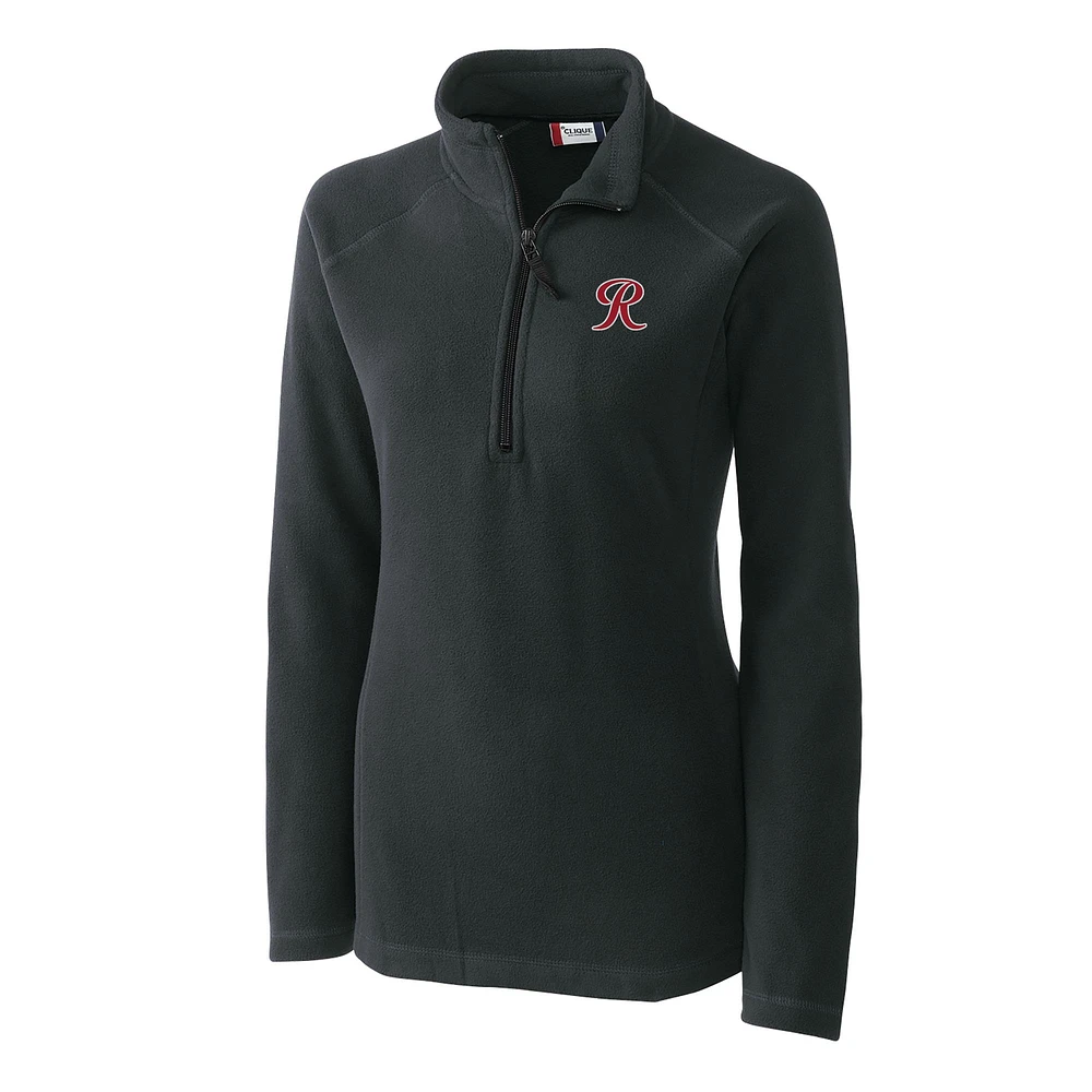 Women's Cutter & Buck Charcoal Tacoma Rainiers Clique Summit Performance Fleece Half-Zip Pullover Jacket
