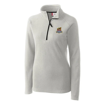 Women's Cutter & Buck Silver Toledo Mud Hens Clique Summit Performance Fleece Half-Zip Pullover Jacket