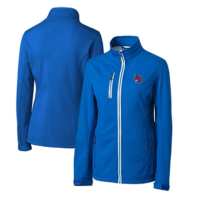 Women's Cutter & Buck Royal Buffalo Bisons Clique Telemark Eco Stretch Softshell Full-Zip Jacket