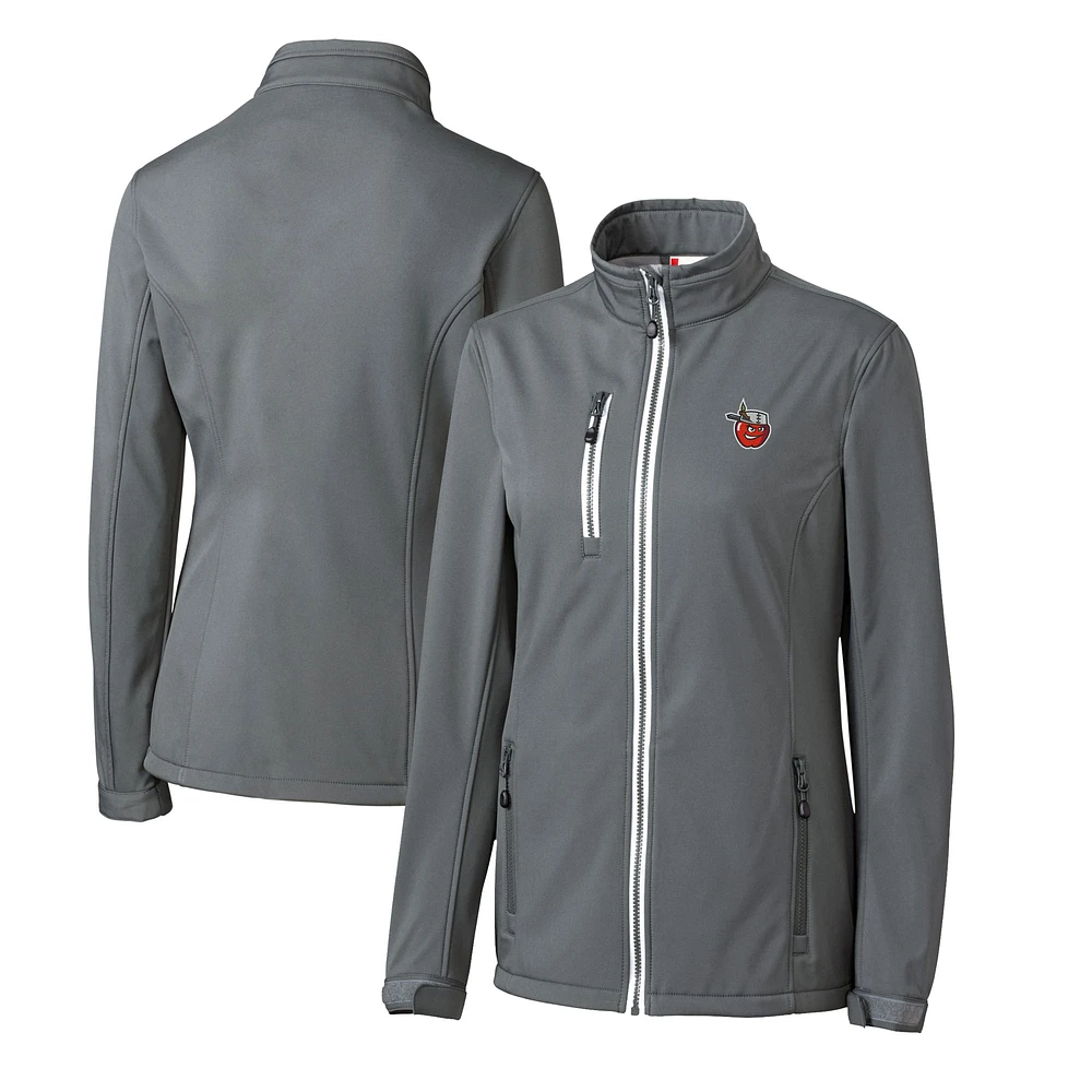 Women's Cutter & Buck Steel Fort Wayne TinCaps Clique Telemark Eco Stretch Softshell Full-Zip Jacket