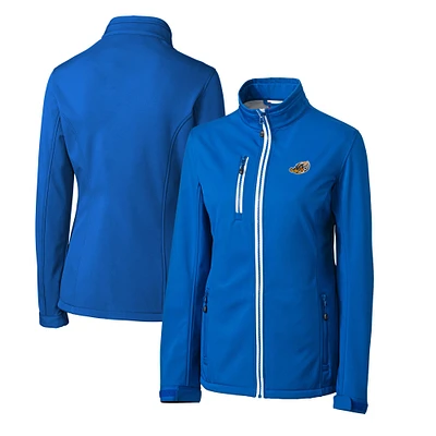 Women's Cutter & Buck Royal Akron RubberDucks Clique Telemark Eco Stretch Softshell Full-Zip Jacket