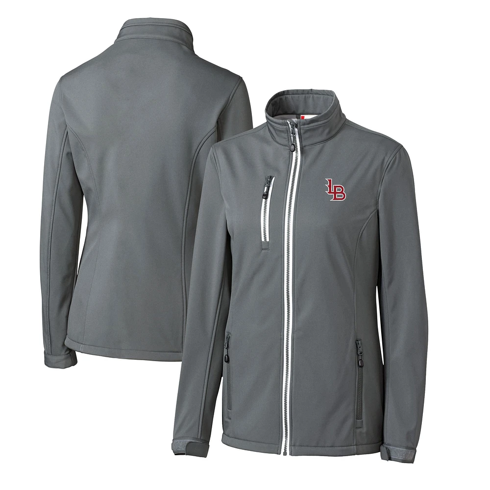 Women's Cutter & Buck Steel Louisville Bats Clique Telemark Eco Stretch Softshell Full-Zip Jacket