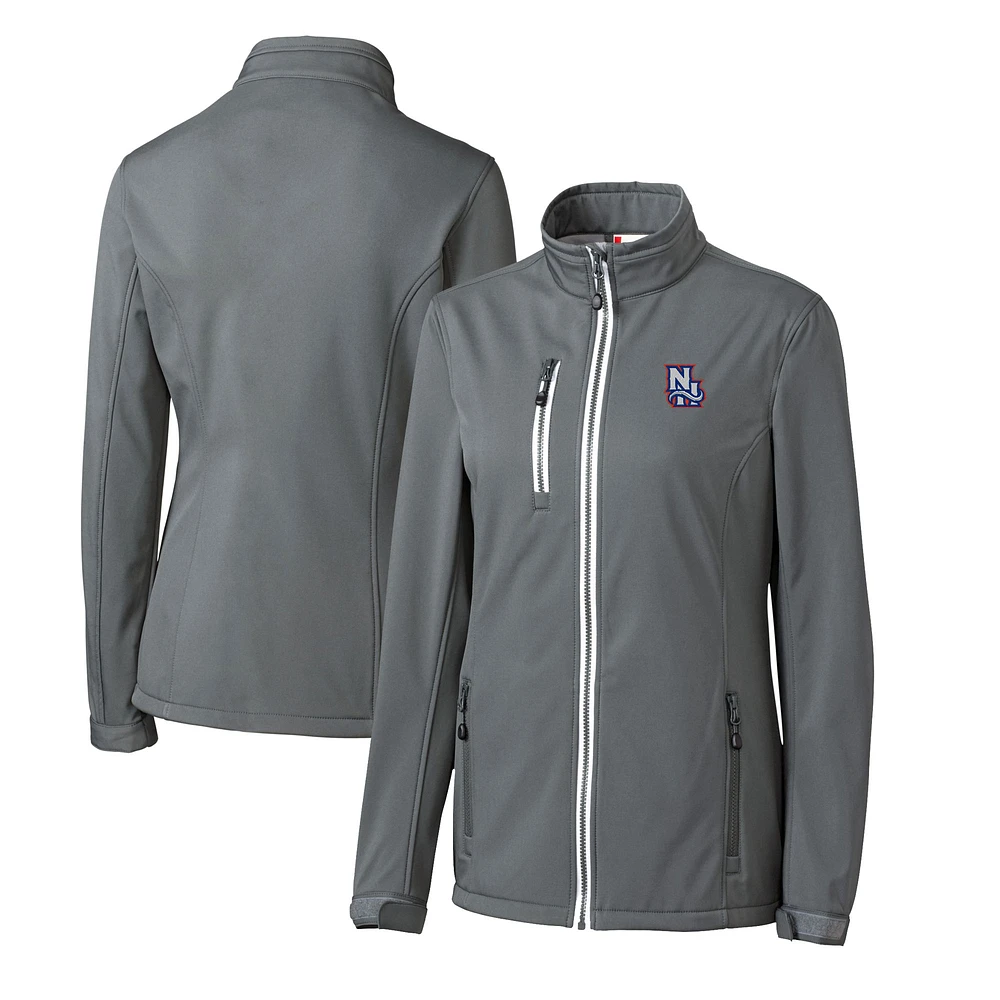 Women's Cutter & Buck Steel New Hampshire Fisher Cats Clique Telemark Eco Stretch Softshell Full-Zip Jacket