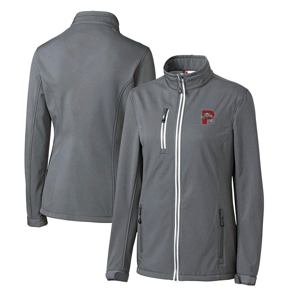 Women's Cutter & Buck Steel Portland Sea Dogs Clique Telemark Eco Stretch Softshell Full-Zip Jacket