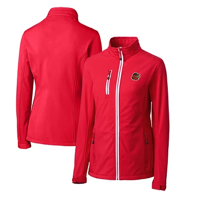 Women's Cutter & Buck Red Rochester Wings Clique Telemark Eco Stretch Softshell Full-Zip Jacket