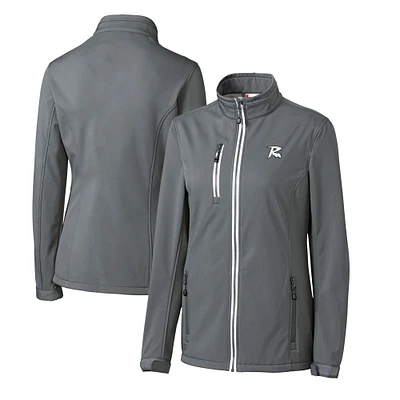 Women's Cutter & Buck Steel Richmond Flying Squirrels Clique Telemark Eco Stretch Softshell Full-Zip Jacket
