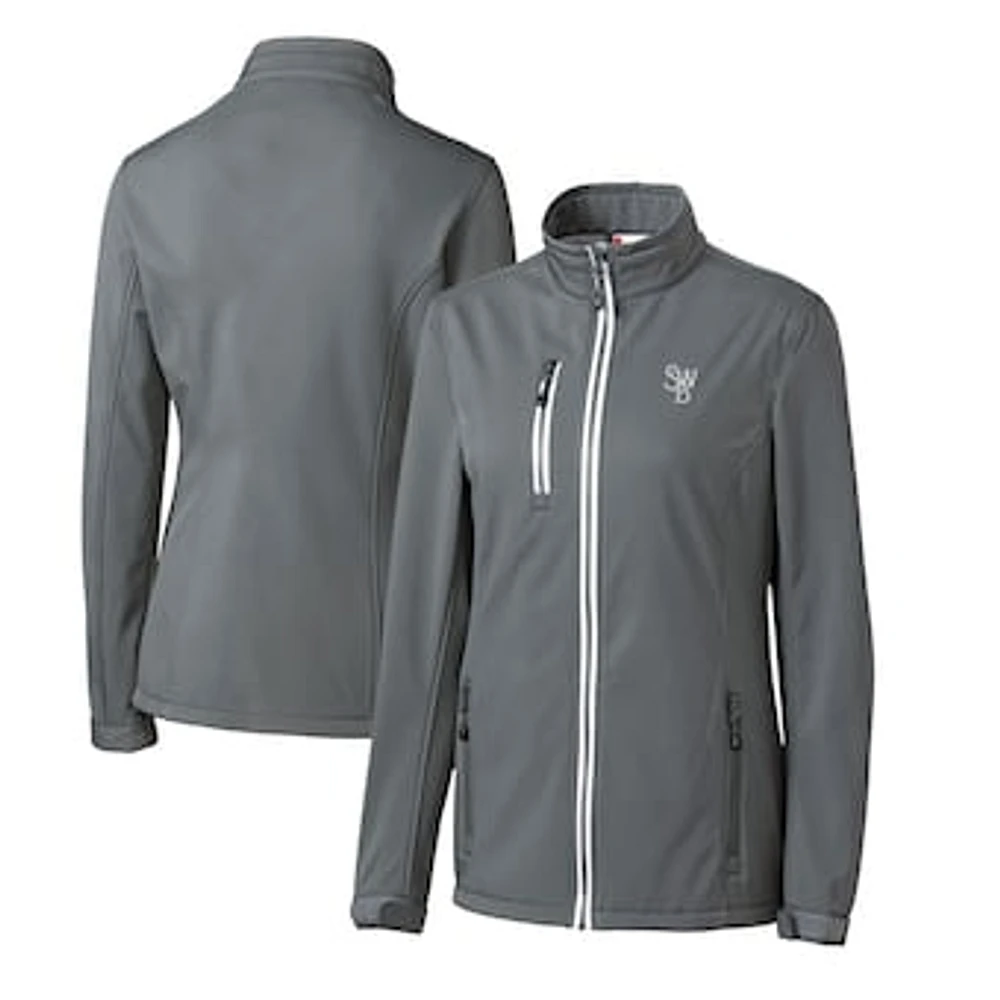 Women's Cutter & Buck Steel Scranton Wilkes-Barre RailRiders Clique Telemark Eco Stretch Softshell Full-Zip Jacket