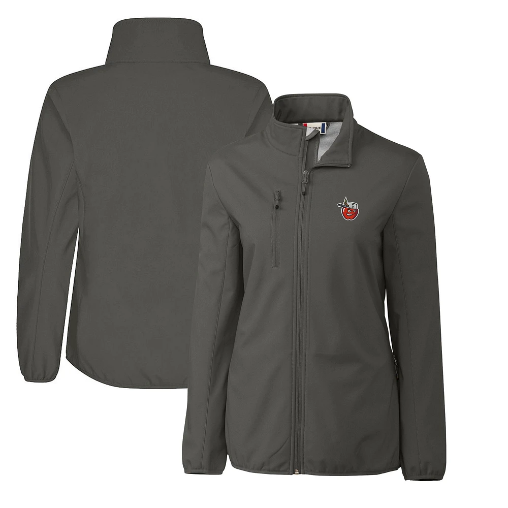 Women's Cutter & Buck Steel Fort Wayne TinCaps Clique Trail Stretch Softshell Full-Zip Jacket