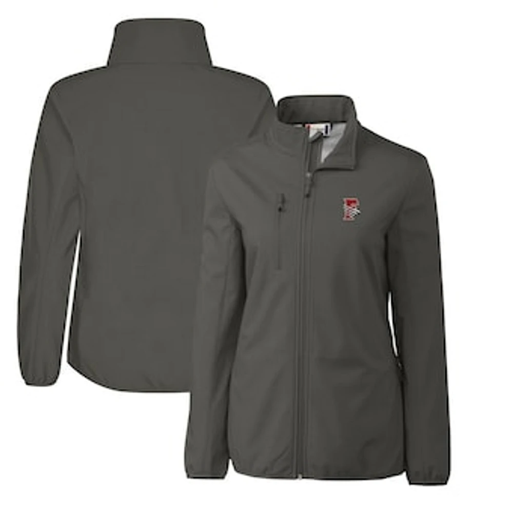 Women's Cutter & Buck Steel Fresno Grizzlies Clique Trail Stretch Softshell Full-Zip Jacket