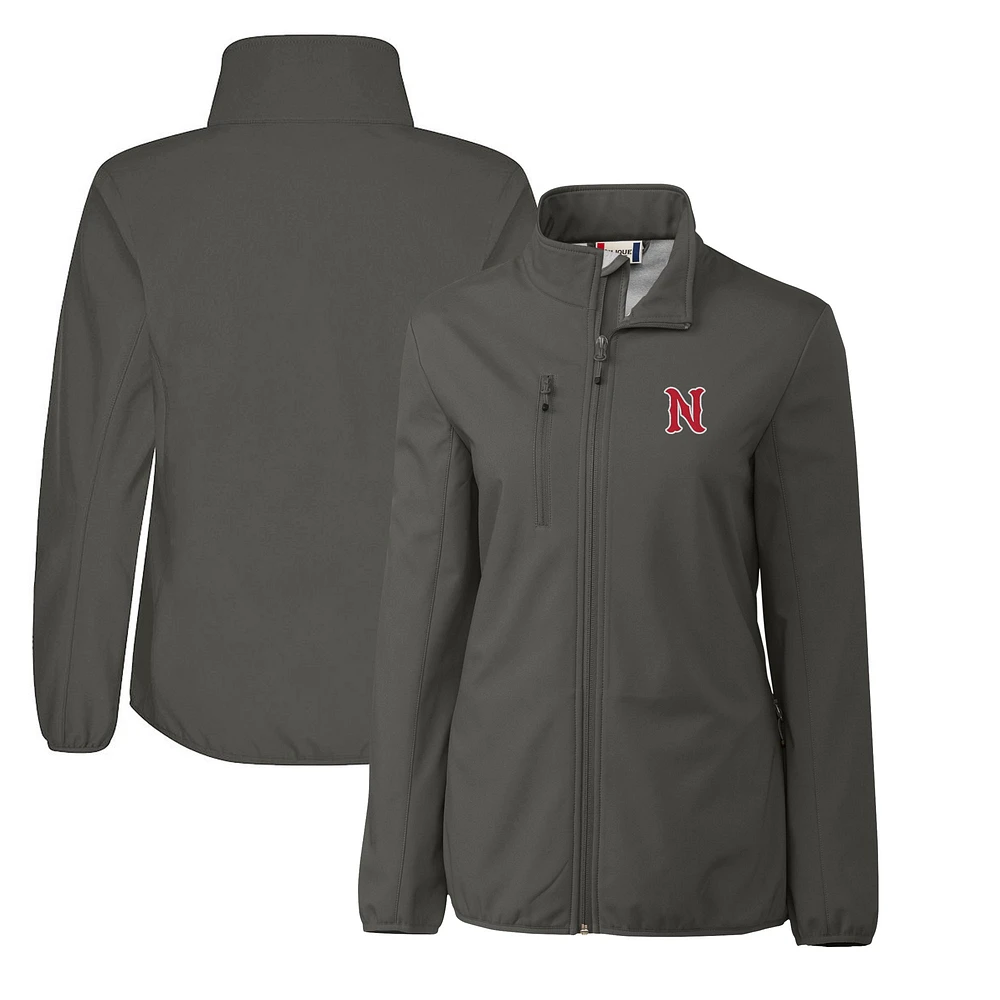 Women's Cutter & Buck Steel Nashville Sounds Clique Trail Stretch Softshell Full-Zip Jacket
