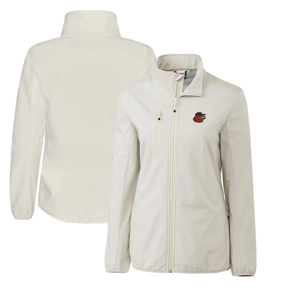 Women's Cutter & Buck Gray Rochester Red Wings Clique Trail Stretch Softshell Full-Zip Jacket