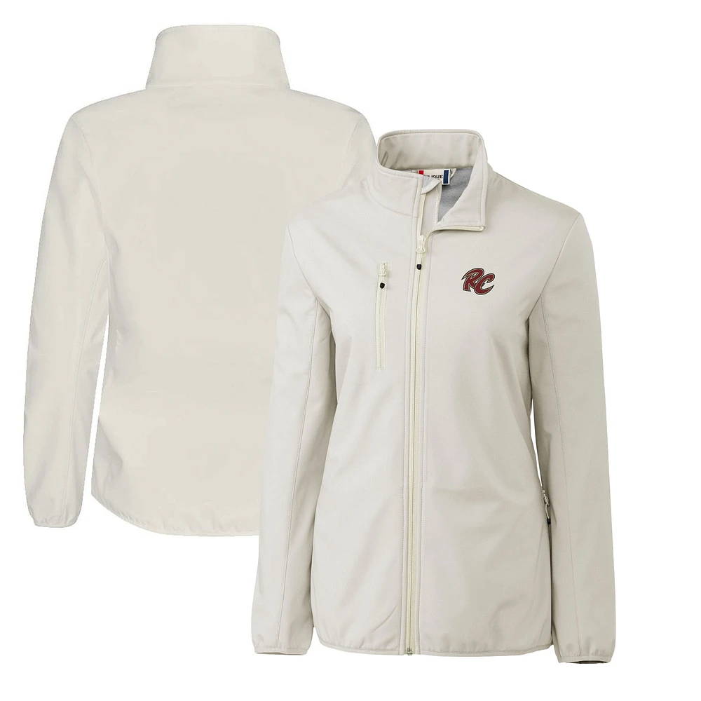 Women's Cutter & Buck Gray Sacramento River Cats Clique Trail Stretch Softshell Full-Zip Jacket