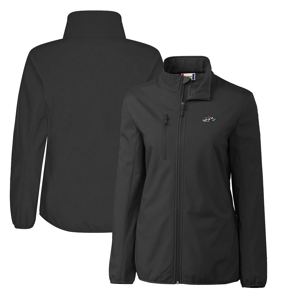 Women's Cutter & Buck Rocket City Trash Pandas Clique Trail Stretch Softshell Full-Zip Jacket