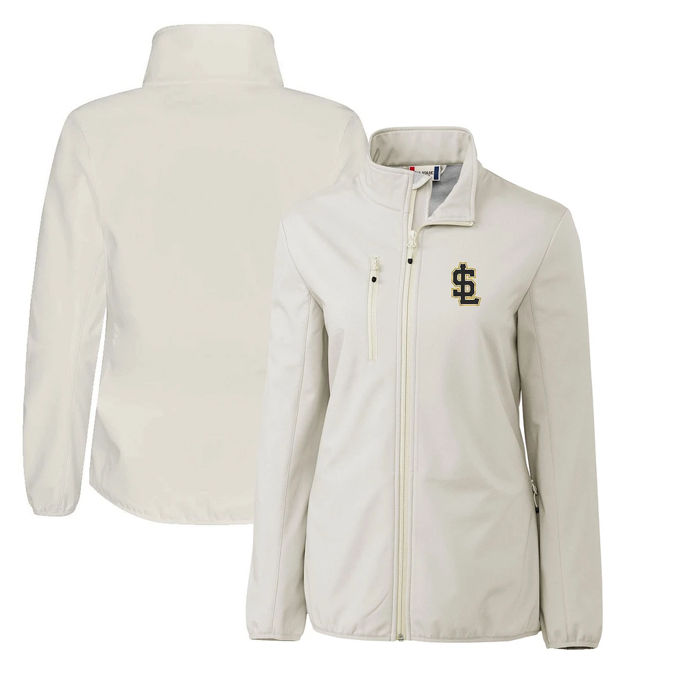 Women's Cutter & Buck Gray Salt Lake Bees Clique Trail Stretch Softshell Full-Zip Jacket