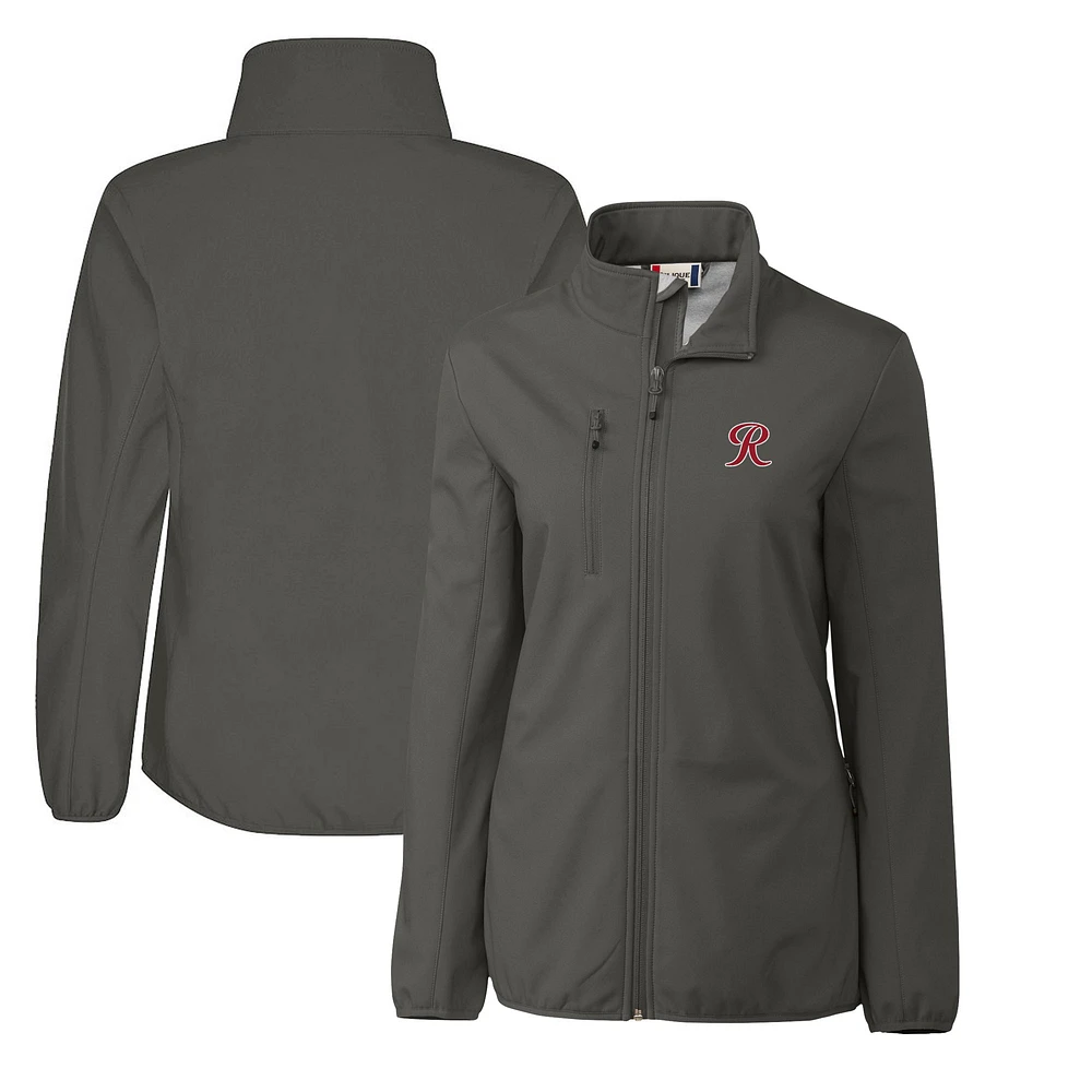 Women's Cutter & Buck Steel Tacoma Rainiers Clique Trail Stretch Softshell Full-Zip Jacket