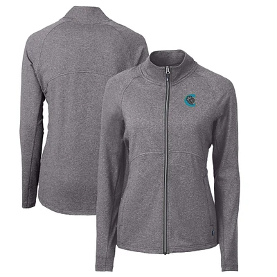 Women's Cutter & Buck Heather Charlotte Knights Adapt Eco Knit Recycled Full-Zip Jacket