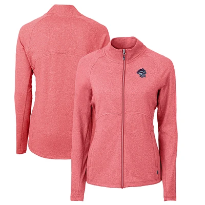 Women's Cutter & Buck Heather Binghamton Rumble Ponies Adapt Eco Knit Recycled Full-Zip Jacket