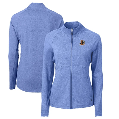 Women's Cutter & Buck Heather Durham Bulls Adapt Eco Knit Recycled Full-Zip Jacket
