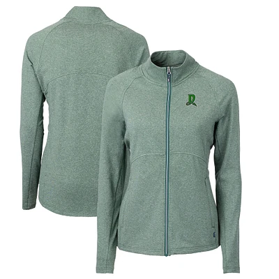 Women's Cutter & Buck Heather Dayton Dragons Adapt Eco Knit Recycled Full-Zip Jacket