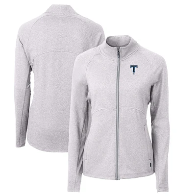 Women's Cutter & Buck Heather Tulsa Drillers Adapt Eco Knit Recycled Full-Zip Jacket