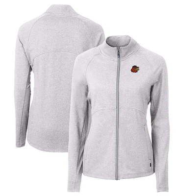 Women's Cutter & Buck Heather Rochester Red Wings Adapt Eco Knit Recycled Full-Zip Jacket