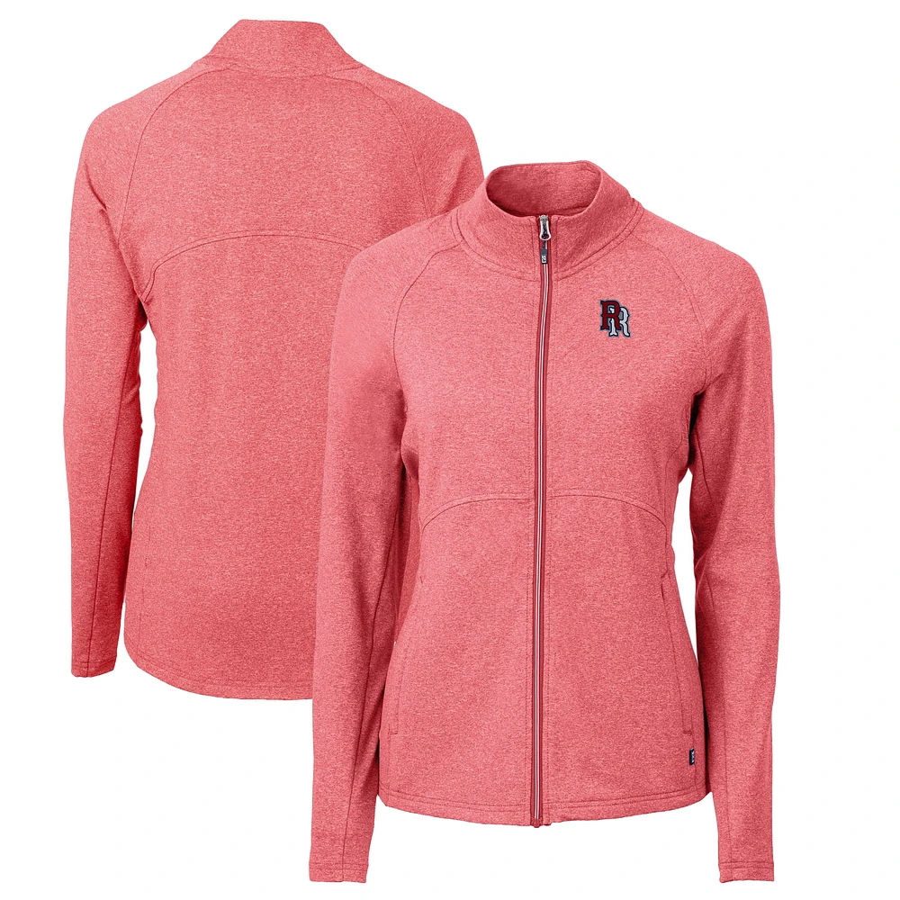 Women's Cutter & Buck Heather Round Rock Express Adapt Eco Knit Recycled Full-Zip Jacket