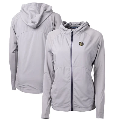 Women's Cutter & Buck Lehigh Valley IronPigs Adapt Eco Knit Hybrid Recycled Raglan Full-Zip Jacket