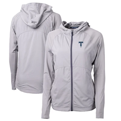 Women's Cutter & Buck Tulsa Drillers Adapt Eco Knit Hybrid Recycled Raglan Full-Zip Jacket