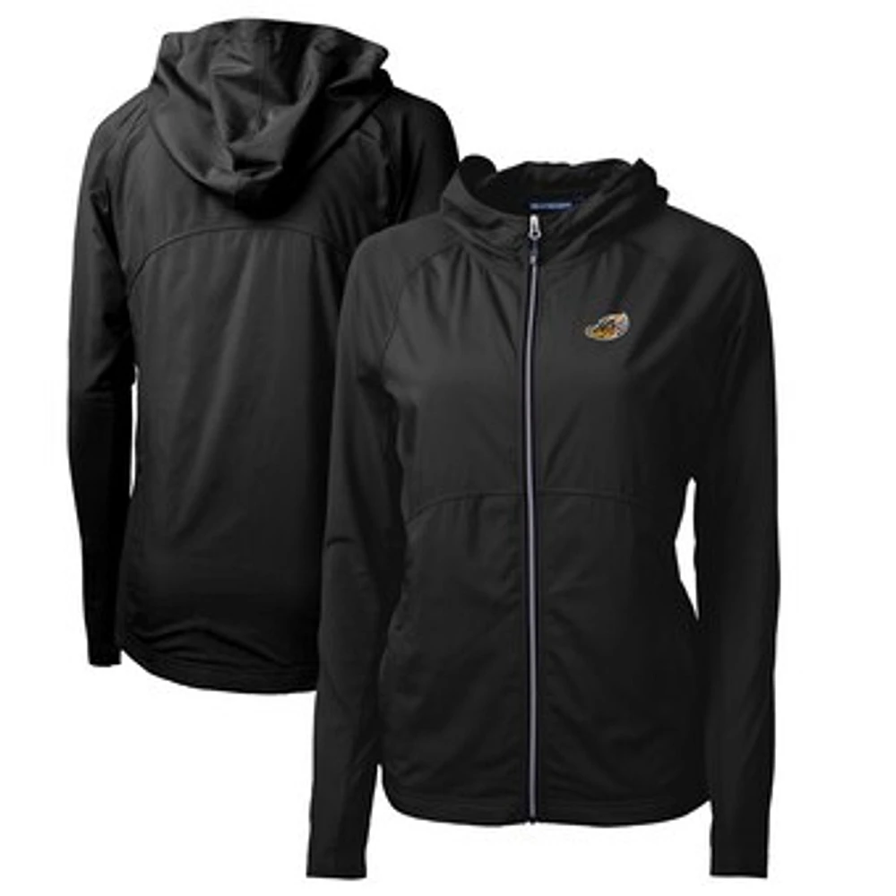 Women's Cutter & Buck Akron RubberDucks Adapt Eco Knit Hybrid Recycled Raglan Full-Zip Jacket