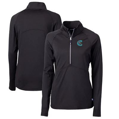 Women's Cutter & Buck Charlotte Knights Adapt Eco Knit Stretch Recycled Half-Zip Top