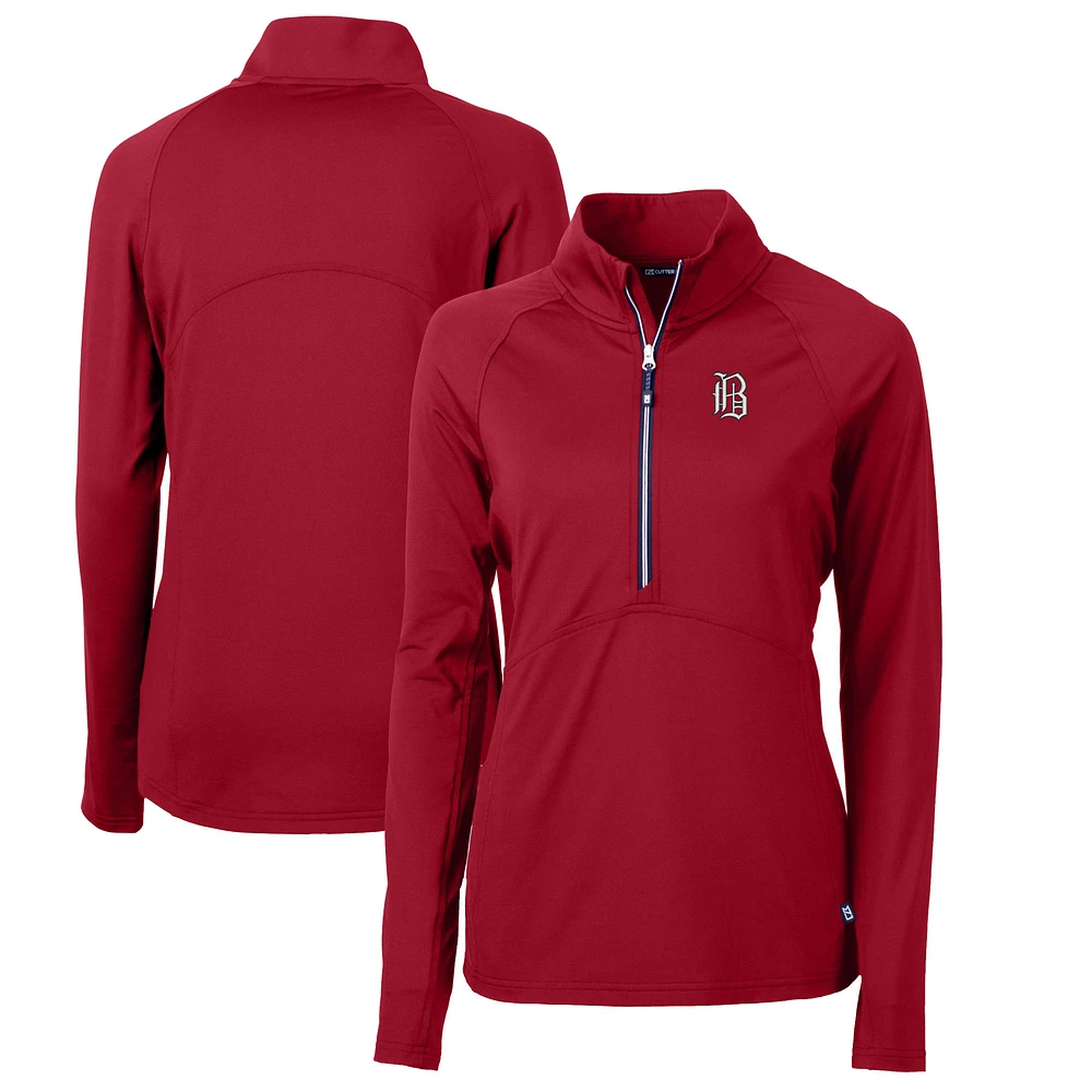 Women's Cutter & Buck Birmingham Barons Adapt Eco Knit Stretch Recycled Half-Zip Top